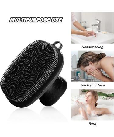 Soft Silicone Face Scrubber 2.6x2.6" Manual Face Scrubber Exfoliator Waterproof Facial Cleansing Brush Non Slip Face Brush with Handle - Buy Online on SooperMarket.com