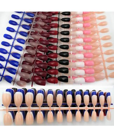 240pc Glossy Colored Ballerina False Nails Full Cover Acrylic Tips - 10 Sizes (Short Coffin) - Buy Online on SooperMarket.com