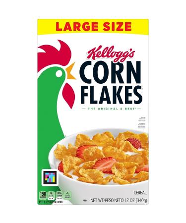 Kellogg's Corn Flakes Cereal 12oz Box - Fat Free, 8 Vitamins, Large Size - Buy Online on SooperMarket.com