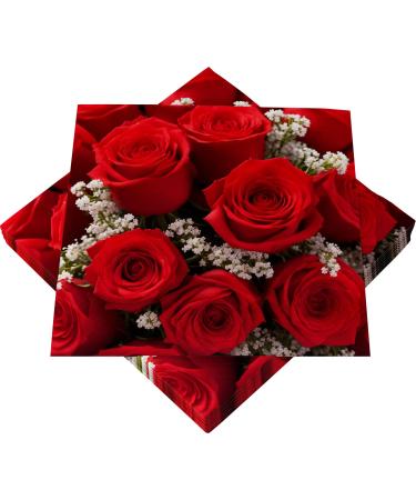 HEKU 100 napkins 3-layer 33x33cm red roses I absorbous and practically packaged I wide selection I ideal for special occasions 33x33cm red roses