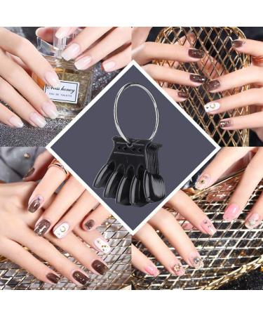 4 Colors Nail Color Card - 50 pcs Nail Art Practice Tips for Manicure Polish Gel Display Tool (2# Black) - Buy Online on SooperMarket.com