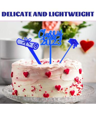 TENDYCOCO 30pcs 2023 delicate cake supplies 2023 cupcake toppers graduate grad cake decorations props graduation cupcake picks graduation hat paper cup food pick class of 2023 decorations Blue - Buy Online on SooperMarket.com