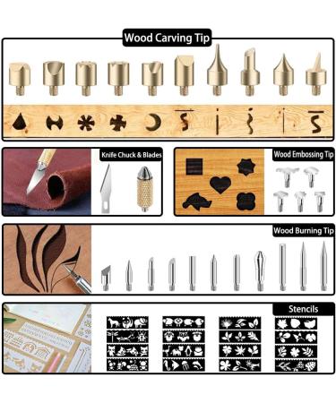 96pcs Professional Wood Burning Kit - Adjustable Temperature Wood Burner Pen Tool Set for Embossing/Carving - Ideal for Beginners and Adults - Buy Online on SooperMarket.com