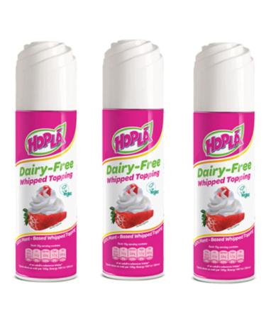 100% plant-based. Dairy Free Whipped Cream Topping x3. Restaurant Quality .Suitable for Vegetarian Vegan Lactose Intolerance