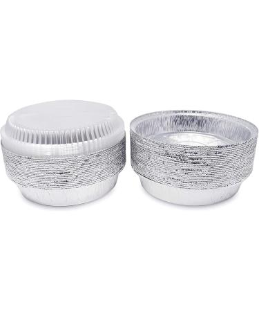 Mr Miracle 9 Inch Round Disposable Aluminum Foil Pans with Clear Plastic Lids - Pack of 40 Sets - Buy Online on SooperMarket.com