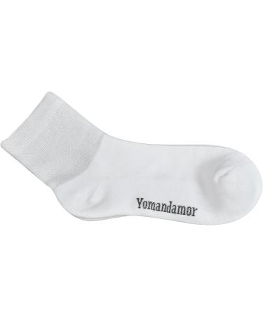 Yomandamor Bamboo Diabetic Ankle Socks - 6 Pairs, Non-Binding Top, Cushion Sole - Size L (3-8) White - Buy Online on SooperMarket.com