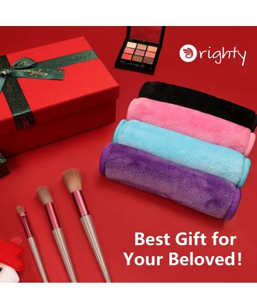 Orighty Makeup Remover Cloths 4-Pack - Reusable Microfiber Facial Cleansing Cloths for Instantly Removing Dirt, Makeup & Waterproof Mascara - 15.5 x 7.5 in - Blue/Purple/Black/Pink - 4 Count - Buy Online on SooperMarket.com