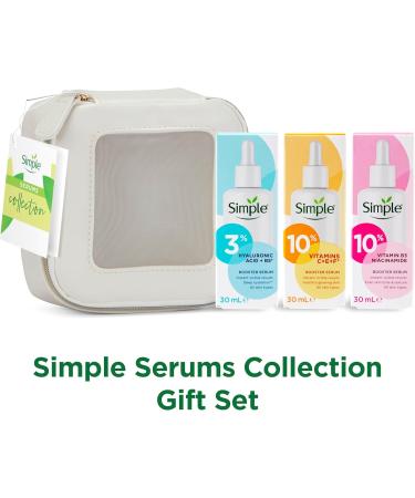 Simple Booster Serum Collection Gift Set With a Small Travel Beauty Bag Face Serums for Her 3 piece - Buy Online on SooperMarket.com