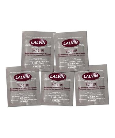5x Lalvin EC-1118 Champagne Yeast 5g Sachet