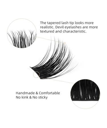 14 Pairs D Curl Cluster Lashes - 140 PCS DIY Individual Wisps, Reusable Segments for Professional Makeup - Devil 05-D - Buy Online on SooperMarket.com