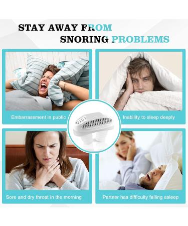 2-in-1 Anti Snoring Nose Air Purifier for Men and Women - Stop Snoring and Improve Sleep Quality with Nasal Vents Plugs Clip - CPAP Users Friendly (White) - Buy Online on SooperMarket.com