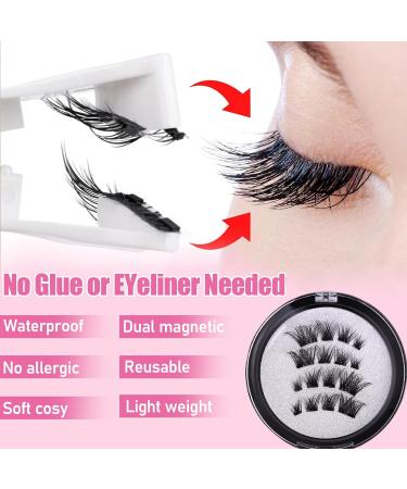 VEROA Magnetic Eyelashes With Applicator - Natural Look Cat Eyemagnetic Lashes Without Eyeliner - Reusable Magnetic Eyelashes Lightweight Waterproof Easy To Wear(Black) - Buy Online on SooperMarket.com