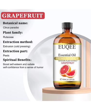 Grapefruit Essential Oil 118mL Pure Grapefruit Oil Large Capacity Essential Oil with Glass Dropper for Diffuser Aromatheraphy DIY Soap (4fl.oz) Classic-15 - Buy Online on SooperMarket.com
