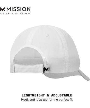 MISSION Cooling Performance Hat - Unisex Baseball Cap | Instant-Cooling Fabric | Adjustable Fit | White - Buy Online on SooperMarket.com