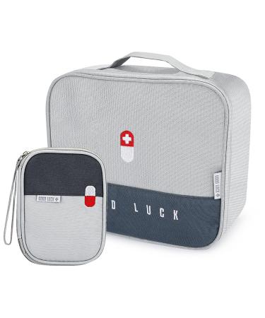 Bbjinronjy travel pharmacy pocket empty medication bag travel 2-part pocket-ear-help set portable medical bags for travel camping and hiking light (young and old)