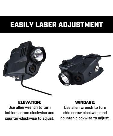 Pistol Light with Red&Green Laser | Rechargeable Compact Weapon Light | Adjustable Rail Mounted Laser Combo | Magnetic Charging | LED Strobe Function - Buy Online on SooperMarket.com