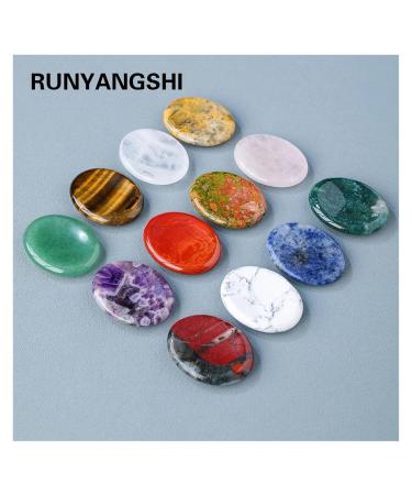 Thumb Worry Stone for Anxiety Natural Crystals Pink Crystal Amethyst Tiger Eye for Stress Relief Meditation(Unakite) - Buy Online on SooperMarket.com