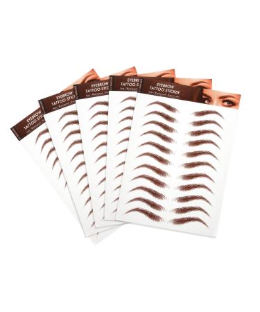 PLAFOPE 5 Sheets Eyebrow Stickers Eyebrow Waterproof Authentic Eyebrow Peel off Eyebrow Sticker