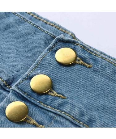 Sanahy Women's High Waist A-Line Denim Skirt | Front Button, Knee Length Fishtail Style | XL Light Blue - Buy Online on SooperMarket.com