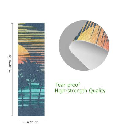 Biekaya Beach Palm Trees Skateboard Grip Tape 33 x 9 | Anti-Skid Sandpaper for Longboards | Easy Apply Bubble-Free Griptape - Buy Online on SooperMarket.com