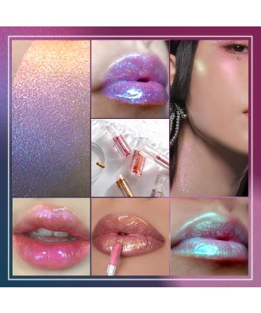 Glitter Chameleon Liquid Lipsticks - Long Lasting Waterproof Metallic Lip Gloss for Women & Girls | Shiny Sparkly Makeup Gift for Christmas Parties - Buy Online on SooperMarket.com