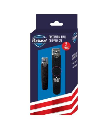 Barbasol Precision Non Slip Stainless Steel Nail Clipper Set (2 Pack)