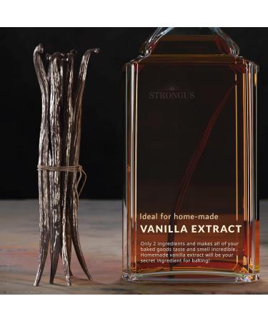 Strongus Large Tahitian Vanilla Beans - Grade B - Rich Creamy Flavor - 15-Pack for Baking, Brewing & Cooking - Buy Online on SooperMarket.com