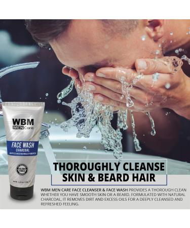 WBM Care Men Deep Cleanse Charcoal Face Wash - Daily Facial Cleanser for All Skin Types | 5.29 Oz | International Shipping - Buy Online on SooperMarket.com