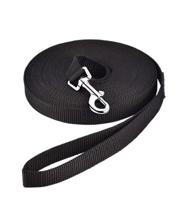 HAPPY HACHI Dog Training Lead 10m/33ft Long Line Nylon Leash for Small Medium Large Dogs Puppy Pets Recall Training Obedience Tracking Backyard Black Black 10m/33ft