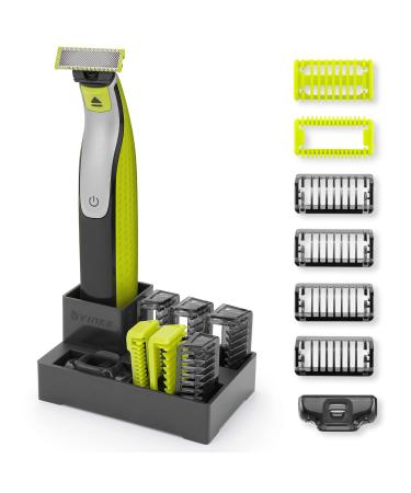 Shaver Stand with Guide Comb Body Skin for OBlade & O Blade Pro QP2520 QP2530 QP2620 QP2630 Face Hair Clippers Beard Trimmer Replacement Pack Kit (6PC+ Stand) Guide comb + stand