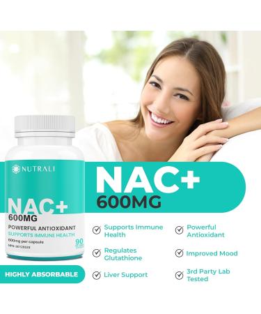 MAXIMUM POTENCY 600mg NAC Capsules (N-Acetyl-L-Cysteine) Supplement Powerful Antioxidant Glutathione Support Liver Support Vegan Gluten Free. 90 Easy to Swallow Capsules. 2 Pack 180 count (Pack of 1) - Buy Online on SooperMarket.com