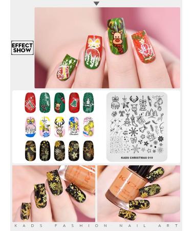 Christmas Nail Art Stamping Plate - Festive Elk, Snowman, Bell, Balloon & Tree Design Tool (CH019) - Buy Online on SooperMarket.com
