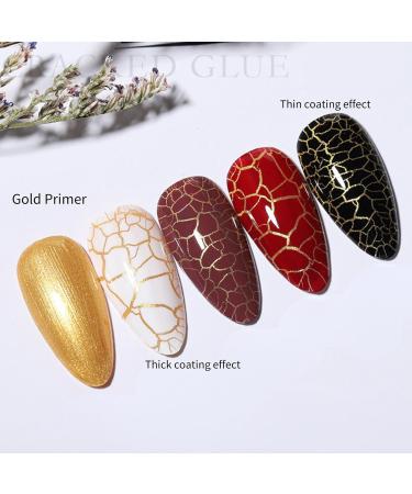 Crackle Nail Polish Egg Shell Gel Black Speckle Nail Polish Quick Dry & Long Lasting Nail Varnish Nail Art DIY at Home (GoldPrimer) - Buy Online on SooperMarket.com
