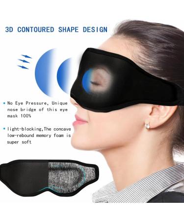 3D Contoured Sleep Mask with Ear Plugs - Lightweight, Blocks Out Light, Noise Cancelling, Adjustable Strap - Reusable, 33dB SNR - Buy Online on SooperMarket.com