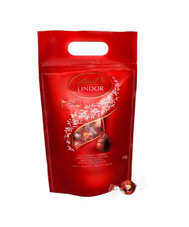 Lindt Lindor chocolate balls whole milk |approx. 80 milk chocolate with a delicate melting filling |Large pack chocolate gift 1kg milk 1 kg