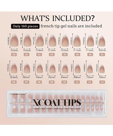 BTArtboxnails XCOATTIPS Cat Eye French Tip Press On Nails | Medium Almond Soft Gel Nail Extensions | Soak Off Acrylic Fake Nails - Buy Online on SooperMarket.com