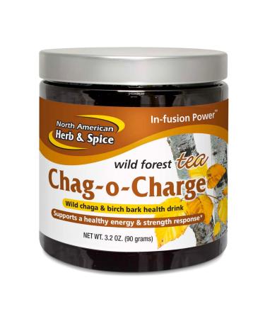 North American Herb & Spice Chag-o-Charge - 3.2 oz. - Chaga Mushroom & Birch Bark Tea - Energy & Strength, Antioxidant - 45 Servings