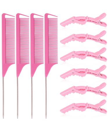 10Pcs Rat Tail Combs Set - Hair Parting Comb, Alligator Styling Clips, Carbon Fiber Teasing Combs - Salon/Home Stylist Braiding Tools - Heat Resistant - 10Pcs/Set(B) - Buy Online on SooperMarket.com