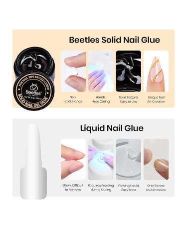 Beetles 15g Solid Nail Glue Gel for False Nail Tips | Strong Adhesive for Press-On Acrylic Nails | UV Light Cured Hard Gel for Nail Art - Buy Online on SooperMarket.com