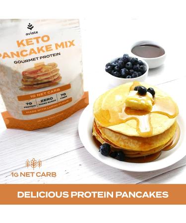Aviate Keto Pancake & Waffle Mix - Low Carb Lupini Flour - 1g Net Carb - Sugar-Free & Gluten-Free - 8.8 Oz Pack - Delicious Fluffy Breakfast Pancakes - Buy Online on SooperMarket.com