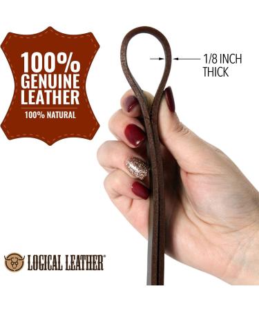 Logical Leather 4 Ft Dog Training Leash - Heavy Full Grain Brown Leather Lead - Buy Online on SooperMarket.com