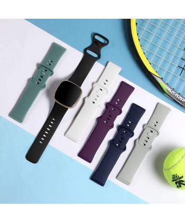 DaQin Soft TPU Sport Replacement Band for Fitbit Versa 3/Sense - Small Black/White/Gray/Plum/Pine Green/Dark Blue - Buy Online on SooperMarket.com