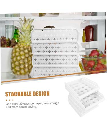 Mikikit Box 30 Egg White Shelf Brackets Shelving Brackets Refrigerator Crisper Organizer Drawer Food Stacker As Shown 28*21.5*28 - Buy Online on SooperMarket.com
