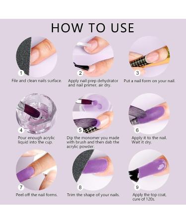 Saviland 10 Colors Acrylic Powder Set for Nail Extension - Professional Acrylic Polymer Powder with Glitter Shades - No Lamp Needed - Office Lady Approved - Buy Online on SooperMarket.com