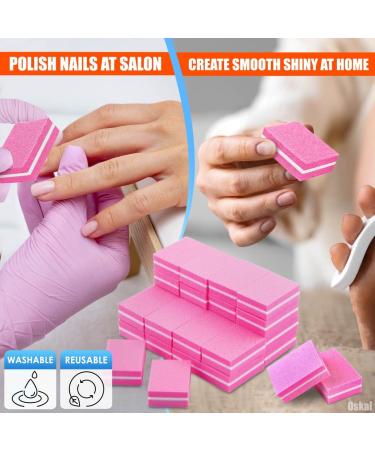 100Pcs Professional Nail Buffer Block Set - 180 Grit Buffing Blocks for Natural and Acrylic Nails - Nail Art Tools and Sandpaper File - Buy Online on SooperMarket.com