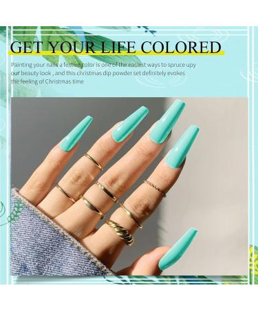 Green Fine Dipping Powder - 28g Box, No Lamp Cure, Natural Dry, Summer Gel Nail Color Effect - HJ-ND064B-No.37 - Buy Online on SooperMarket.com