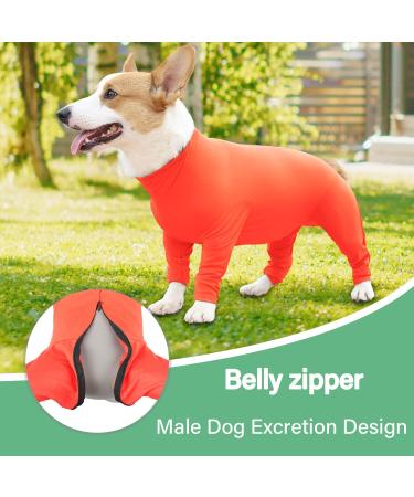 ETDANE Surgical Recovery Suit for Dogs - Anti-Hair Loss Long-Sleeved Pile Suit in XXL Orange - Comfort for Male & Female Dogs - Buy Online on SooperMarket.com