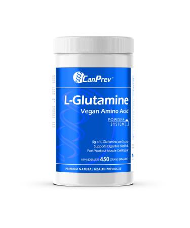 CanPrev L-Glutamine Vegan Amino Acid | Supplement for Active Lifestyles Post-Exercise Muscle Care and Overall Wellbeing Unflavored 450g Powder