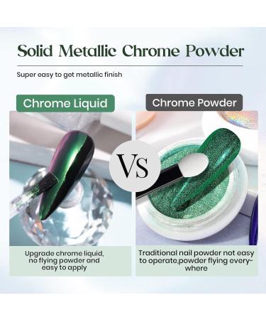 MIZHSE Chrome Magic Mirror Nail Gel 10ML - Liquid Powder for Nails, Mermaid Glitter & Iridescent Effect Metallic Chameleon Nail Polish MJY002 - Buy Online on SooperMarket.com