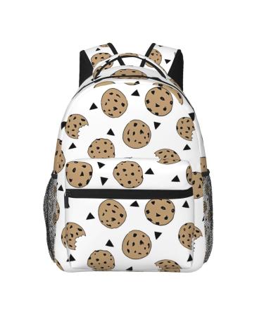 BHCASE Lightweight Casual Student Backpack - Fashionable And Versatile Backpack For School And Outdoor Activities 7.8x11.4x15.7 In Cookies Food Chocolate Chip Biscuits Pattern